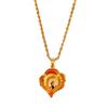 Retro Brass Gold-Plated Heart Pendant Double Water Wave Choker for Women