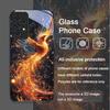 Aesthetic Phoenix Fire Feather Pattern Tempered Glass Phone Case for Samsung Galaxy A56 A55 A54 A53 A52 A36 A14 A31 A51 5G Cover