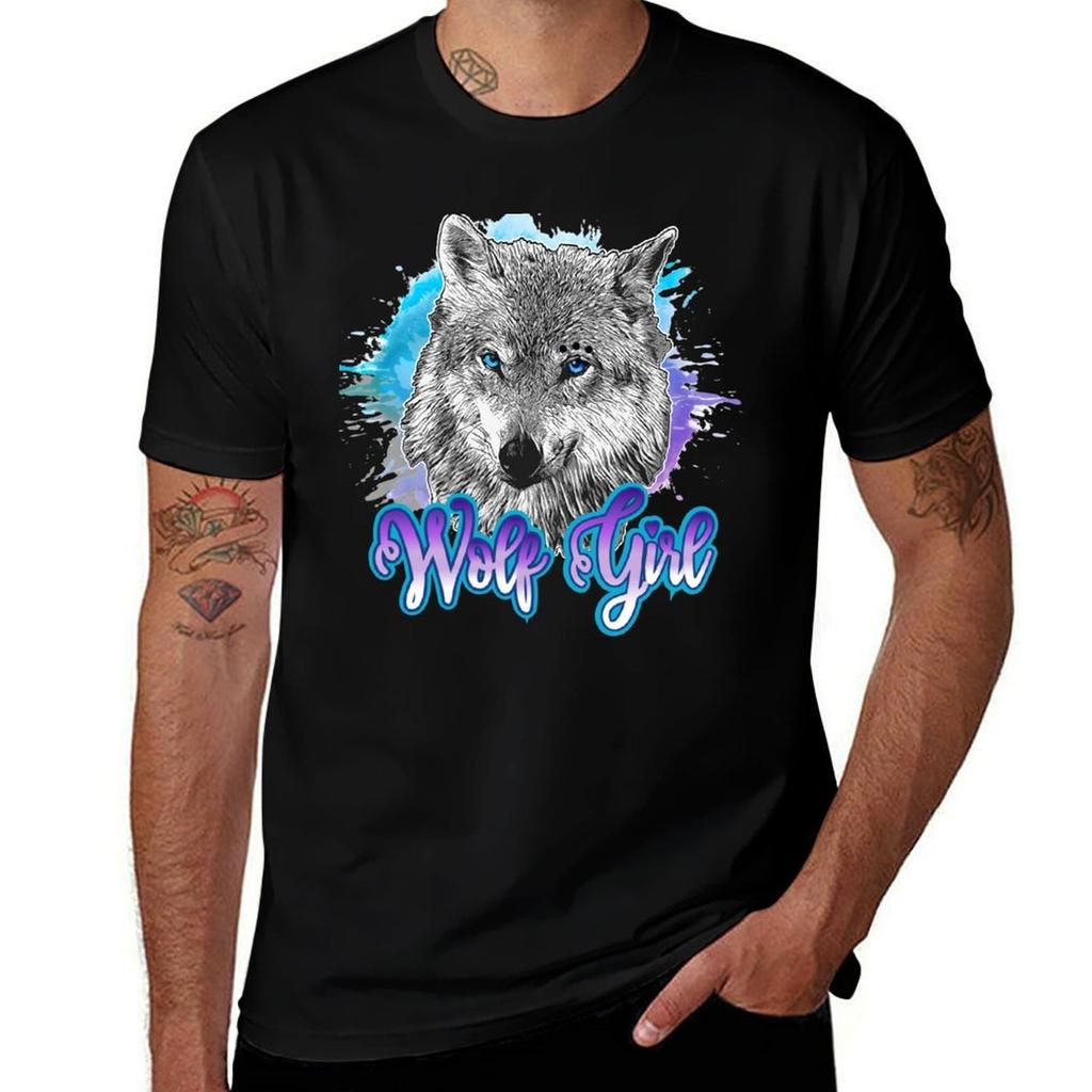 Wolf Girl Just A Girl Who Loves Wolves Tshirt Running Gym Short Sleeve Sports Tee