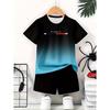Jungen Kleidung Lässig Colorblock Kurzarm T-Shirt Shorts Set 2 Teile Komfort Outdoor Schnelltrocknend Sportshirt Lässig Kinder Oberteil