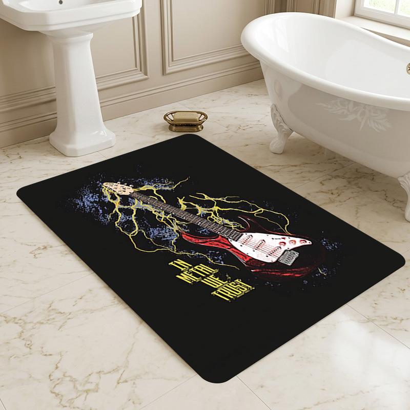 Metal Guitar Living Room Nonslip Area Rug Soft Carpet For Bedroom Game Playroom Sofa Office Home Decor Doormat Christmas Gift C926705