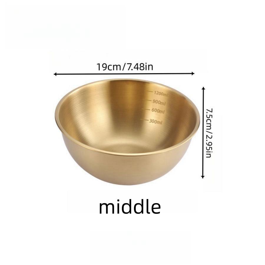 Edelstahl Gold und Silber Salatschüssel Reisnudeln Lamian Nudeln Schüssel Küchengeschirr Lebensmittelbehälter