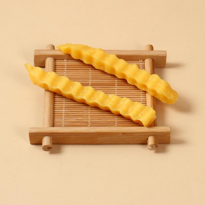 Creative Wavy French Fries Keychain with Wolf Tooth Potato Pendant