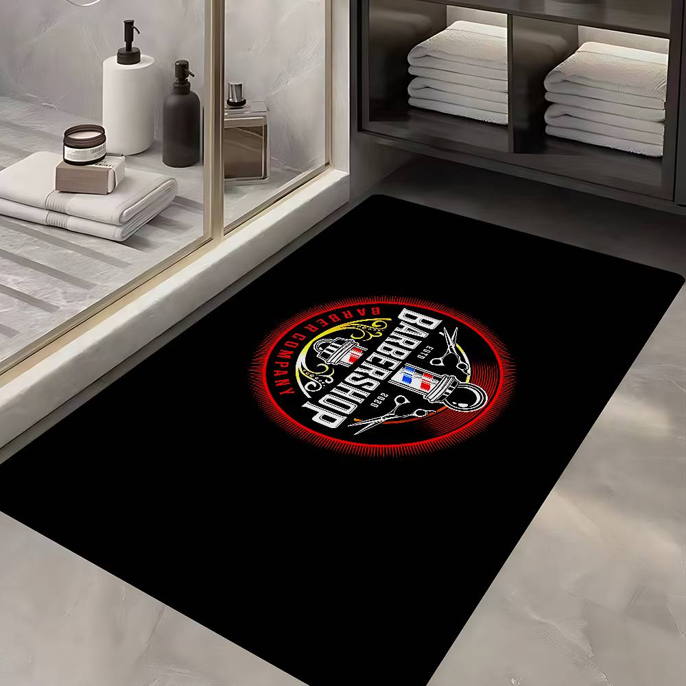 Barber Shop Fashion Floor Mat Rectangle Anti-slip Home Soft Badmat Front Door Indoor Outdoor Mat Welcome Doormat