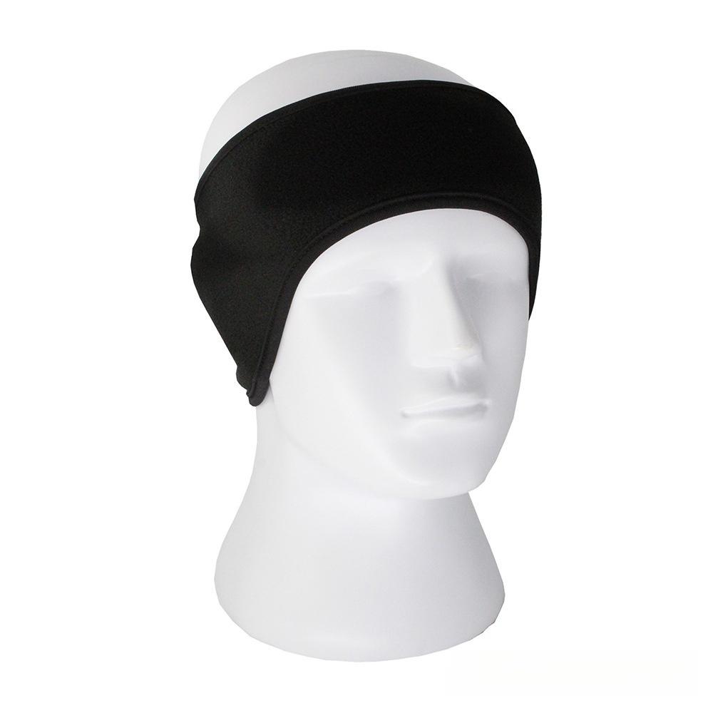 

Зимние повязки на голову из полар-флиса, наушники, для езды на мотоцикле, согреватели ушей, под шлем, спортивные напульсники, уличный головной убор чёрный