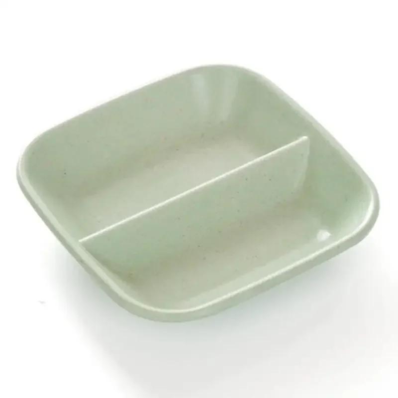 1PCs Wheat Straw Seasoning Dish Multi-purpose Drain Dish Calvings Sauce Vinegar Tableware Divider Convenience Products