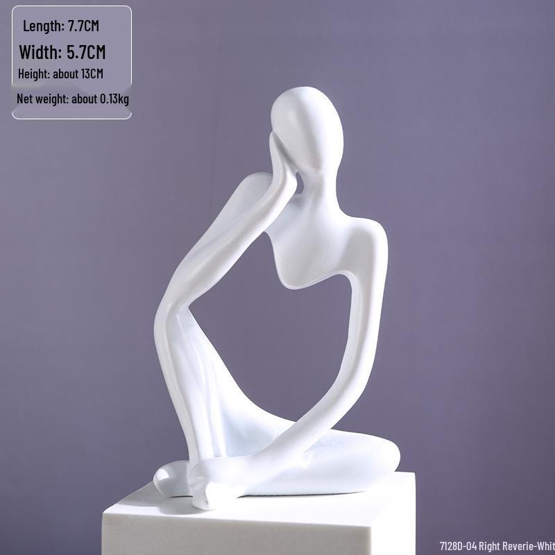 Mini Abstract Thinker Resin Ornament for Nordic Office or Bookshelf Decor