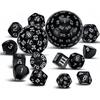 15 Teile/satz Polyedrische Würfel D3-D100 Sphärische RPG Komplette DND Opaque Schwarz 100 Seiten Würfel Rolle Spielen Tisch Party Brettspiel