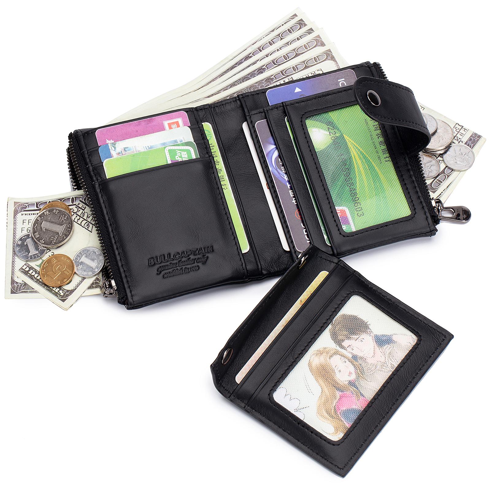 Мужской винтажный кошелек из коровьей кожи с держателем для карточек — фото 5