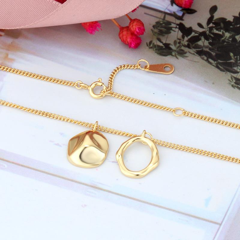 Fashion Temperament Retro Box Rope Multi-layer Oval Water Wave Pendant Collarbone Chain Women's Jewelry