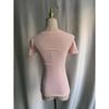 TrendHub American Vintage Simple V-Neck Pink Print Graphic Tee Short Sleeve Slim Fit Skinny Grunge Crop Top 2000S Y2K T-Shirt