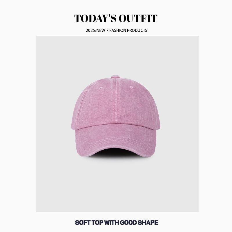Men's Big Head Hat  Four Seasons Sun Hat  Washing Denim Baseball Hat  Women's Face  Small Old Gray Baseball Cap