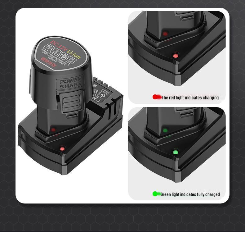 12V Lithium-Ion Universal Charger for Electric Drills, High-Capacity Tools, Screwdrivers, and Pistol Drills