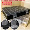 1pc Plastic Storage Box 24 Grids Clear Plastic Organizer Box Compartment Storage Container for Craft, Beads, Jewelry, Items