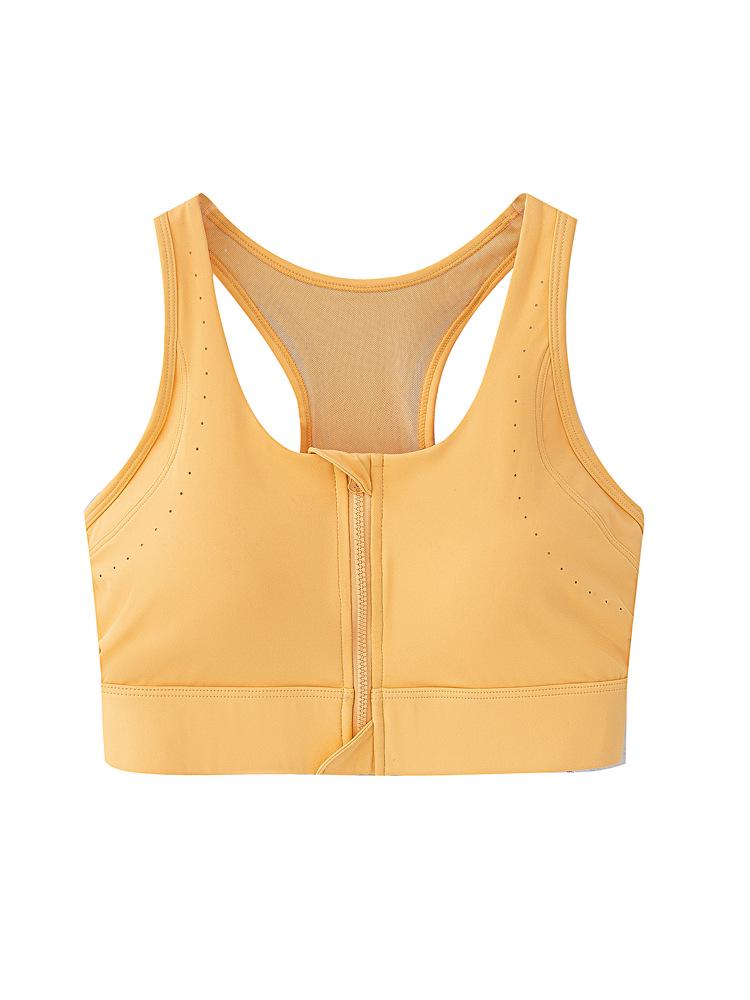 Shockproof Racerback Yoga Tank with Integrated Zip Bra for Large Busts