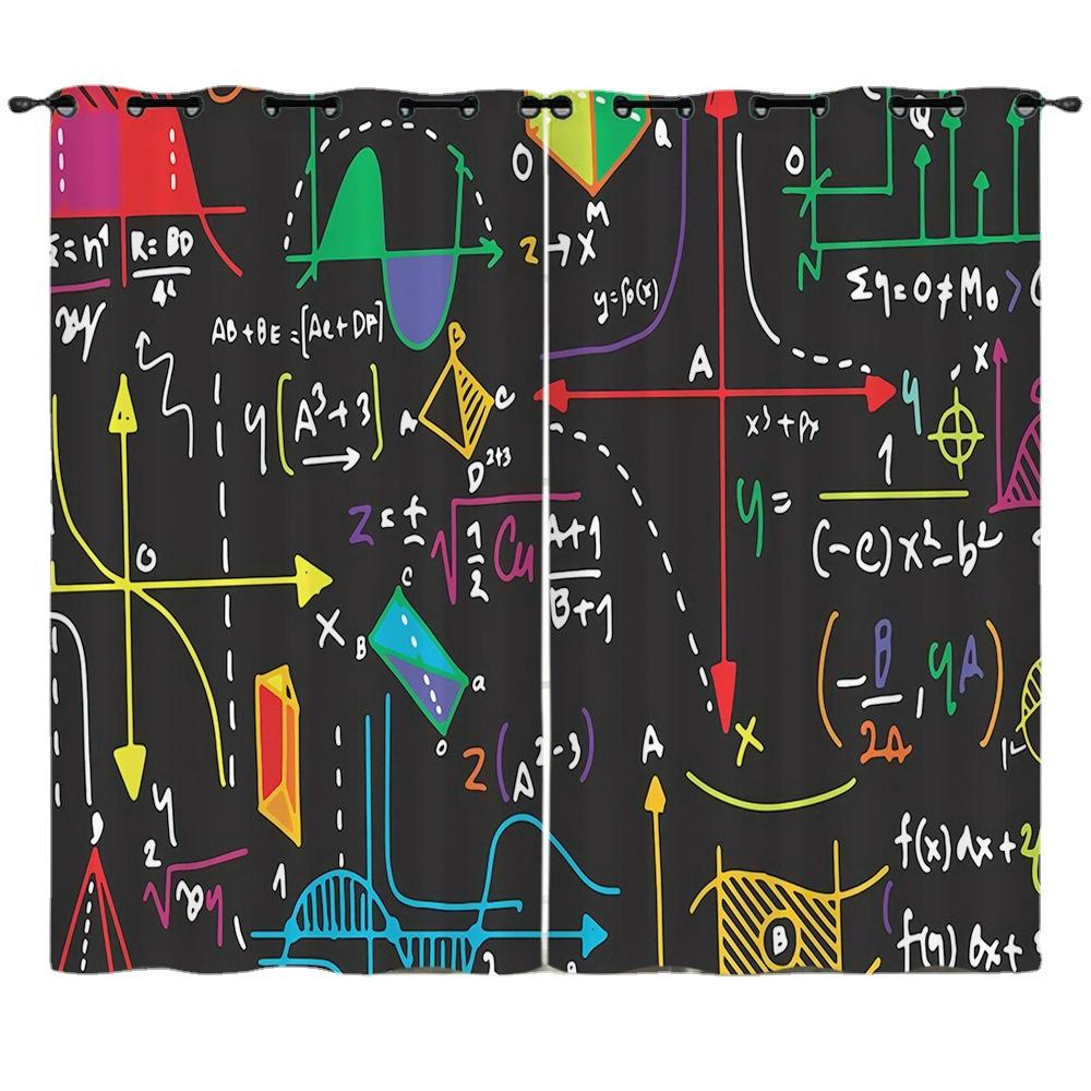 Zasłona Geometryczna Wzór Liczbowy Drukowanie Cyfrowe 3D Zasłona zaciemniająca Przelotki