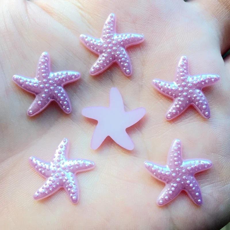 80pcs 18mm DIY Resin sky blue Flatback Starfish Star Mobile Phone Decoration wedding decoration A088