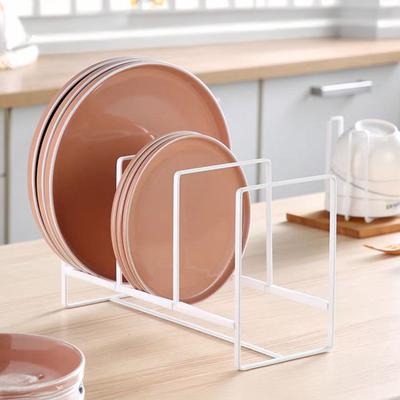 Küchenarbeitsplatte Geschirrablage Schwerlast Kohlenstoffstahl Teller Pfanne Topfdeckel Abtropfgestell Multifunktionaler Schallplatten Organizer Halter