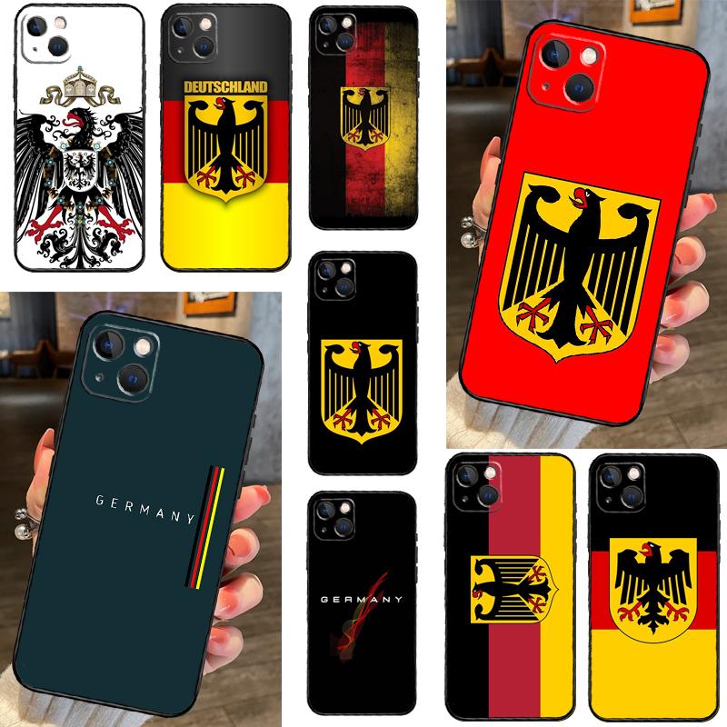 Deutschland Flagge Emblem Hülle Für iPhone 16 13 14 11 12 15 Pro Max X XR XS Max Plus 14 Plus Rückseite