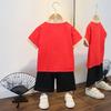 Chlapecký letní dvoudílný set Hanfu pro týden úplňku Krásný pro malé děti Čínský styl Letní oblečení Prodyšný Tang Suit Oblečení Set kalhot
