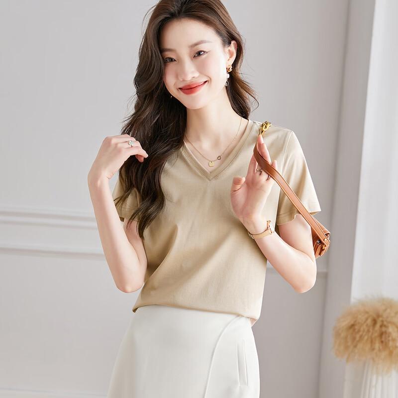 Srcr Women s Silk Blend V-Neck T-Shirt XL