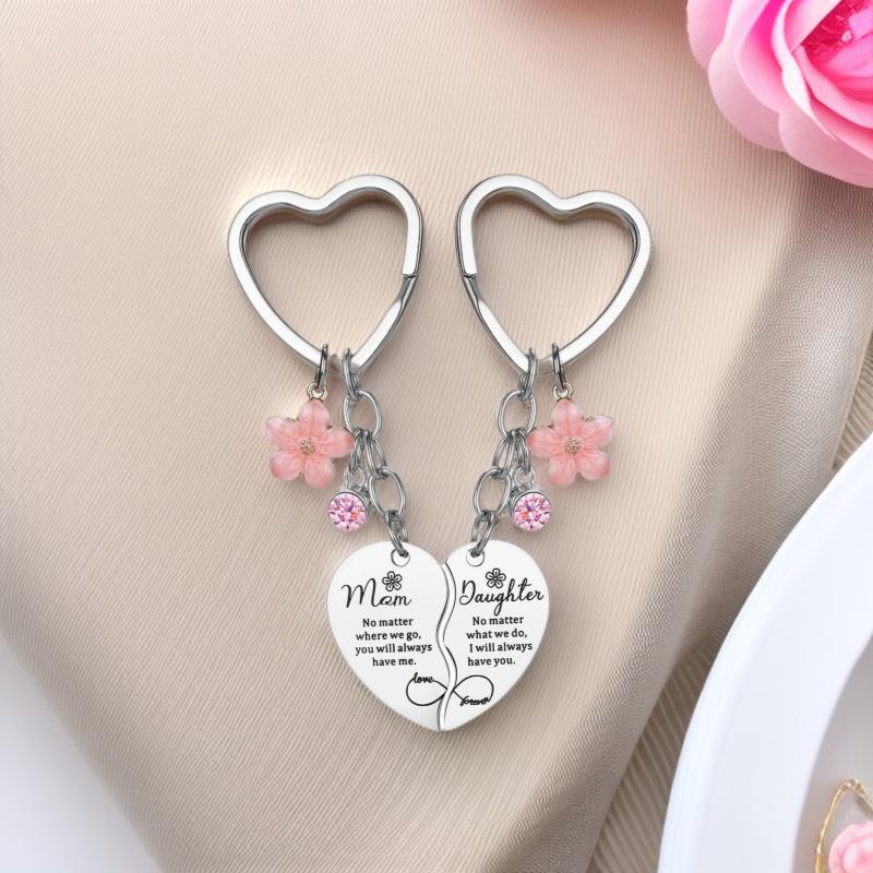 Mother's Day Heart Keychain & Pendant: Best Friend Stainless Steel Mood Necklace Gift