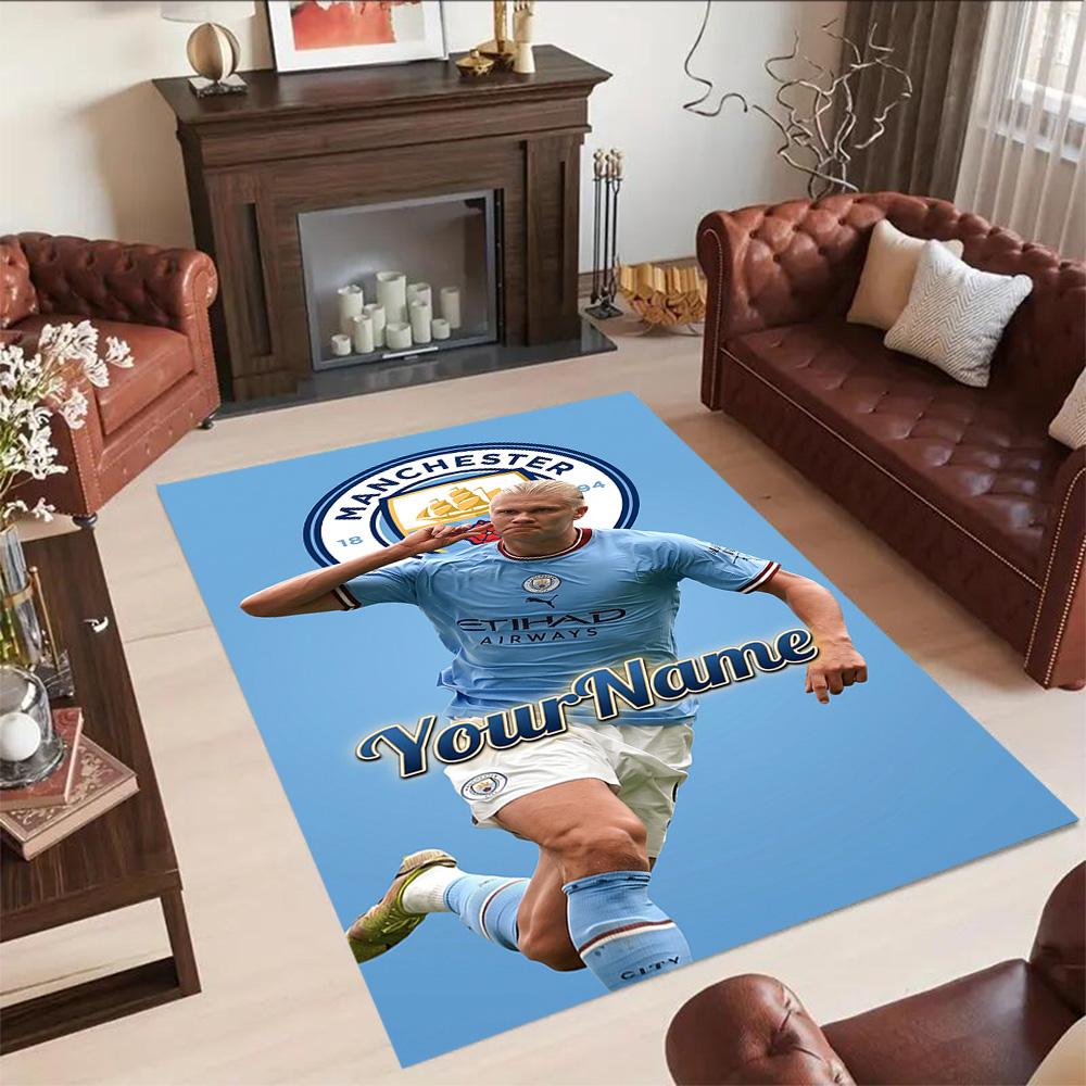 Haaland 59 Personalized Text Area Rug Suitable for Dining Room Dormitory Study Room Hallway Anti-slip Rug Anime Office Decor Birthday/Christmas Gift