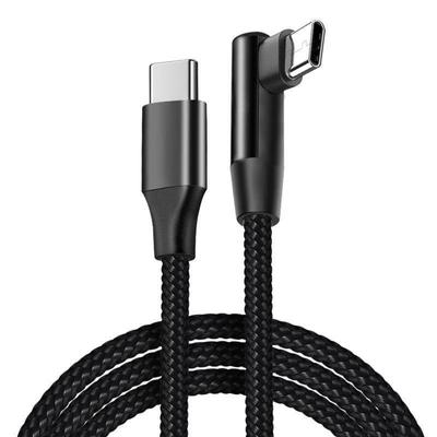Cable de datos de codo doble Tipo-C de 66W con trenzado de nailon 3A para carga rápida PD de Huawei Honor