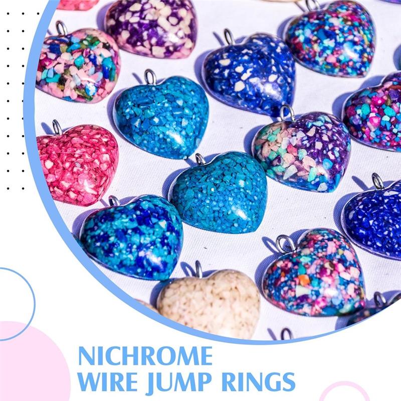 HHO-R Hanging Burning Hook Set- 100 Pieces High Temperature Nichrome Wire Jump Rings(0.3 X 0.7") For DIY Potted Plant Wiring