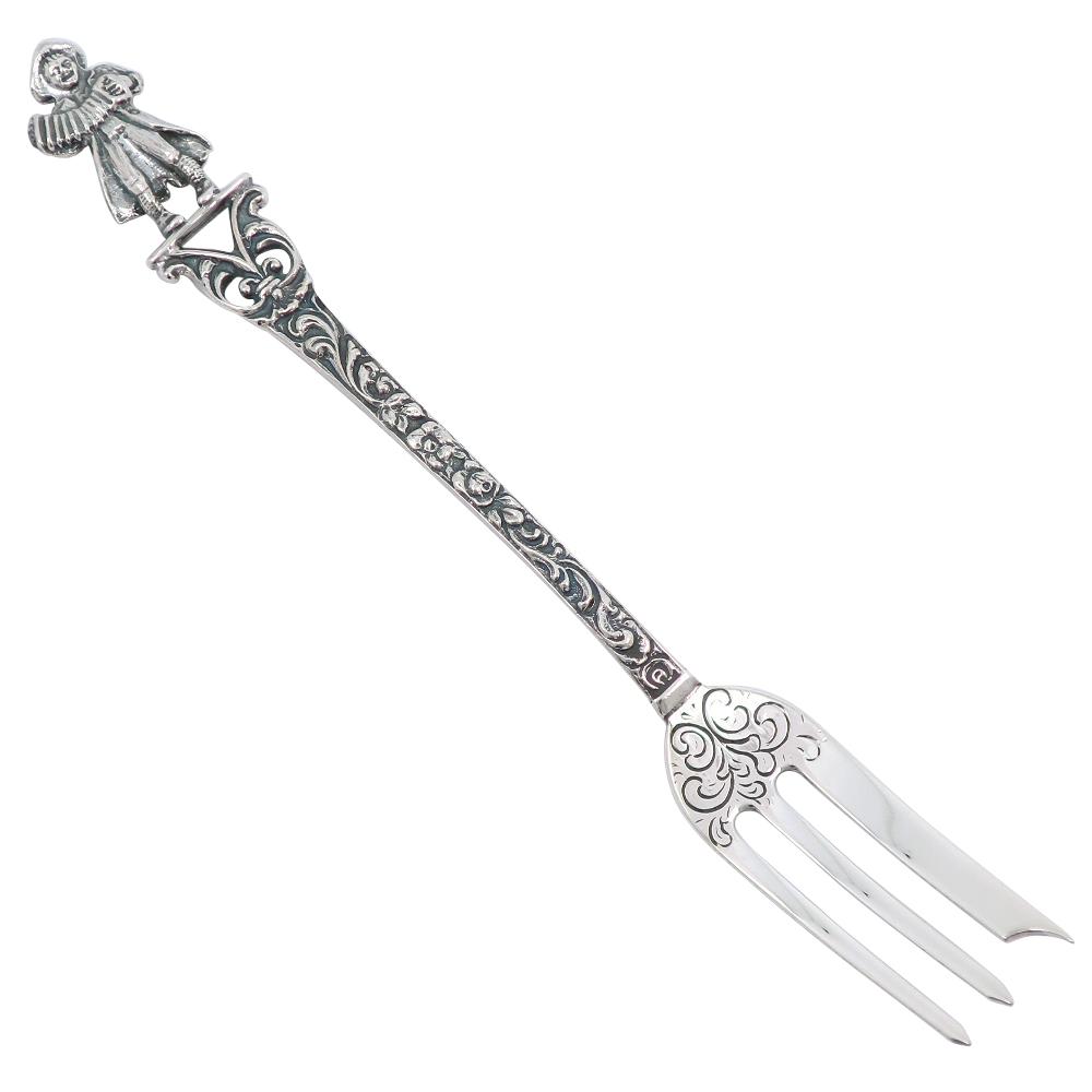 

CHRISTOPH WIDMANN Cake fork cutlery Musician Bandoneon Music band Silver925 _ Used