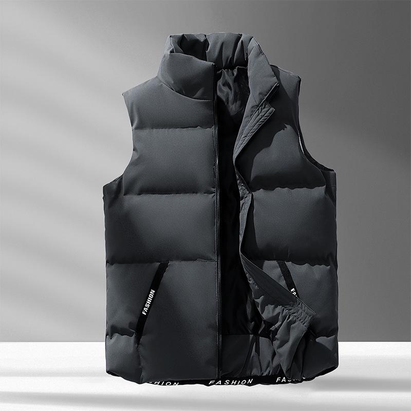 Trendy Men's Stand Collar Cotton Padded Vest - Autumn/Winter 2025