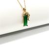 Exclusive Leopard Pendant Emerald Necklace - Niche Design, High-End Summer Jewelry for Women