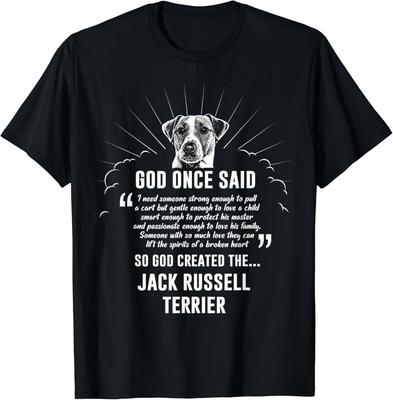 Lustiges Gott Sagte Einmal Jack Russell Terrier T-Shirt Hunde Geschenk Unisex T-Shirt