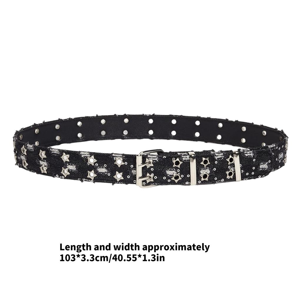 Fashionable Studded Belt Punk Waistband for Fashionable Women and Lady Girls Decorative Sah Waist Decoration Gift
