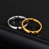 4mm Simple Stainless Steel Wedding Ring for Women Men Gold Plated Engagement Wedding Band Couple Jewelry Sizes 6 7 8 9 10 11 12