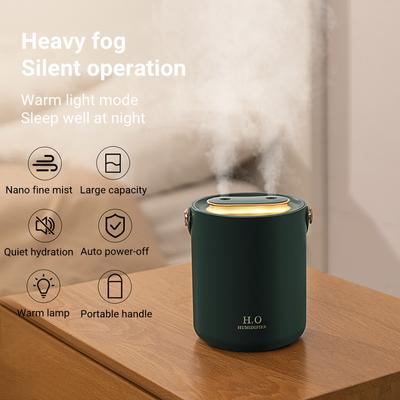 Nawilżacz powietrza domowy elektryczny o dużej pojemności 1200 ml, wytwarzający gęstą mgłę, z podwójną dyszą, USB, ultradźwiękowy, dyfuzor aromatu z oświetleniem LED