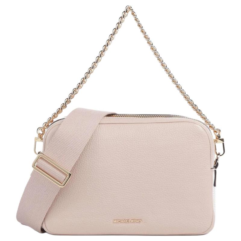 MICHAEL KORS Bryant Metal Logo Adjustable Detachable Strap Leather Shoulder Bag Medium Women s Pink золотой