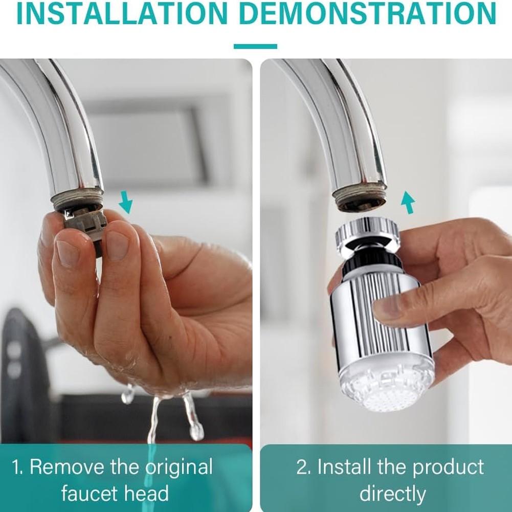360 Degree Swivel Tap LED Kitchen Tap Attachment 360 Degree Swivel Tap Attachment Faucet Attachment Home Safety