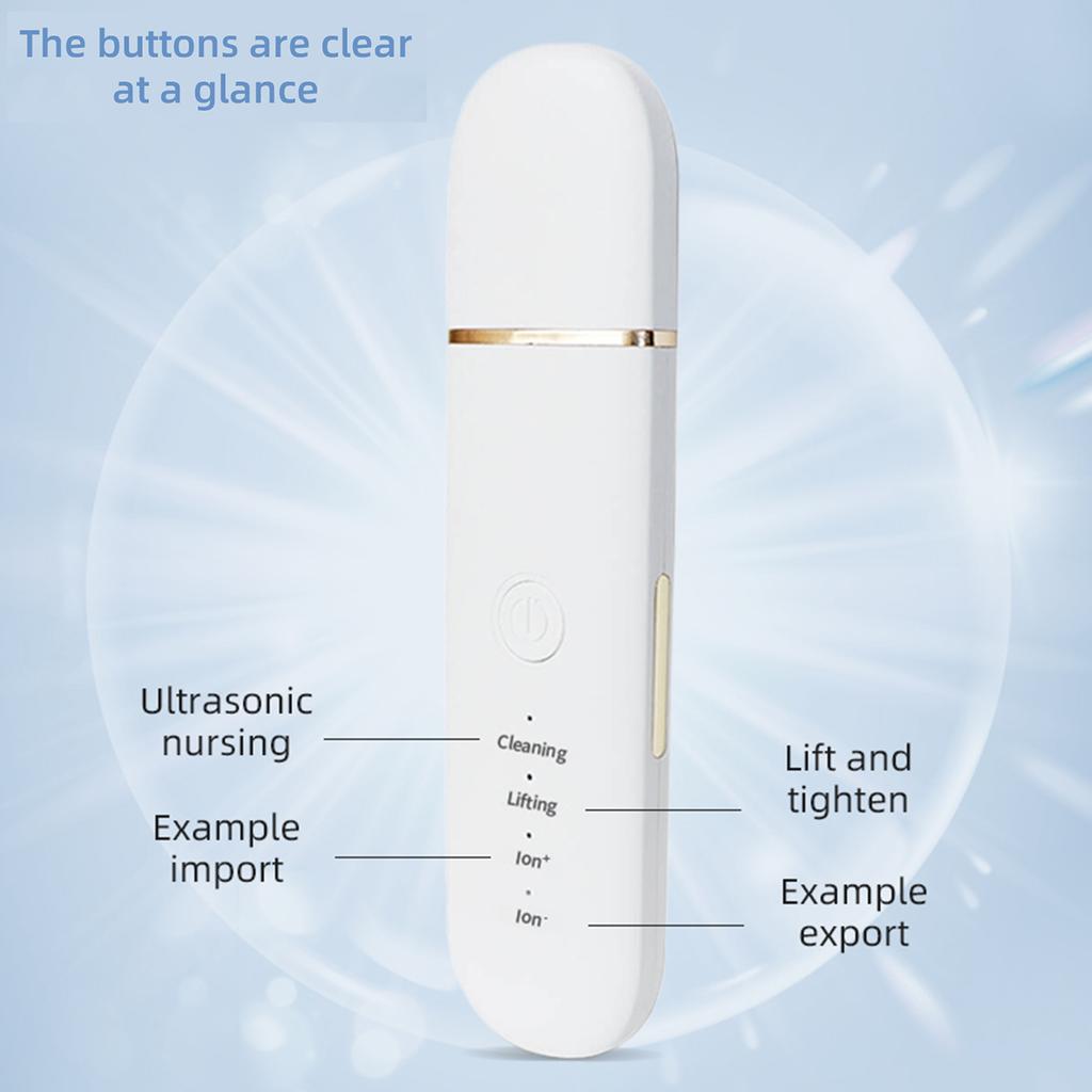 1 Stück Gesichts-Hautschaber USB Elektrisch Ultraschall Gesichts-Hautspatel mit 250mAh Akku und 4 Modi Tragbarer Poren-Tiefenreiniger