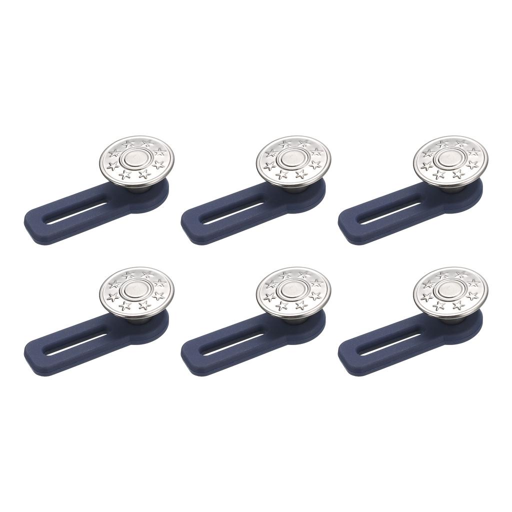 6pcs Button Extenders Alloy & Silicone Pants Waist Extension No-Sew Extend Buttons for Women Men's Pants Jeans Skirts1.38"