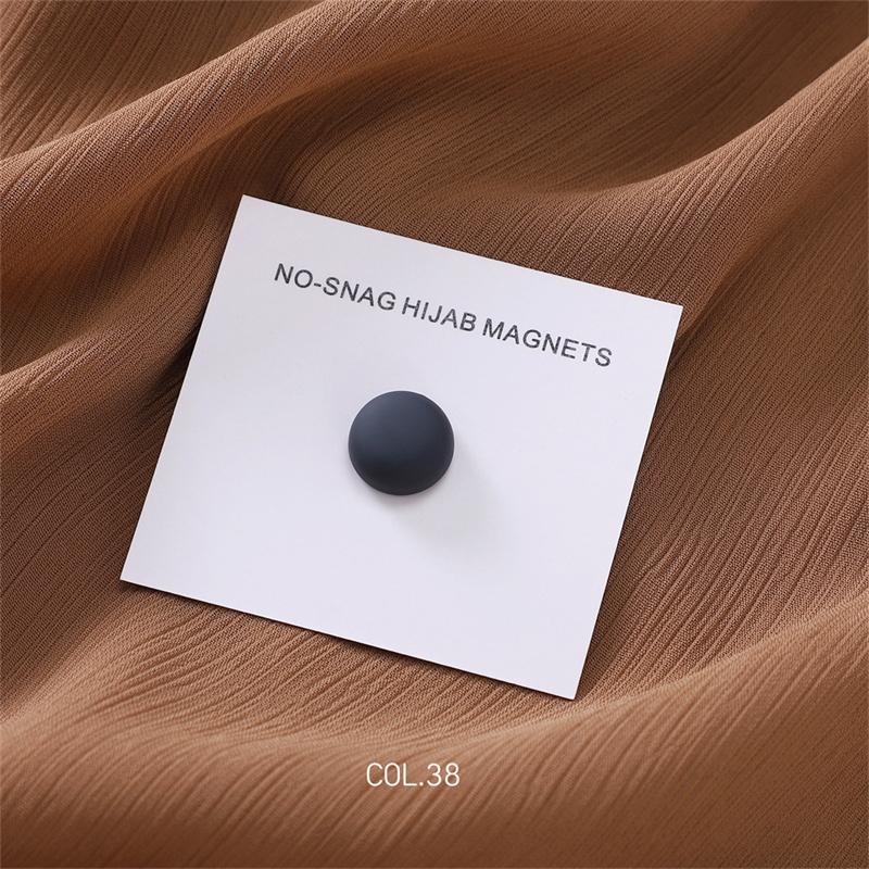 New 54color Matte Silk Scarf Hijab Magnet Brooch Strong Magnetic Buttons Round Shawl Dual-use Collar Clip Cufflinks