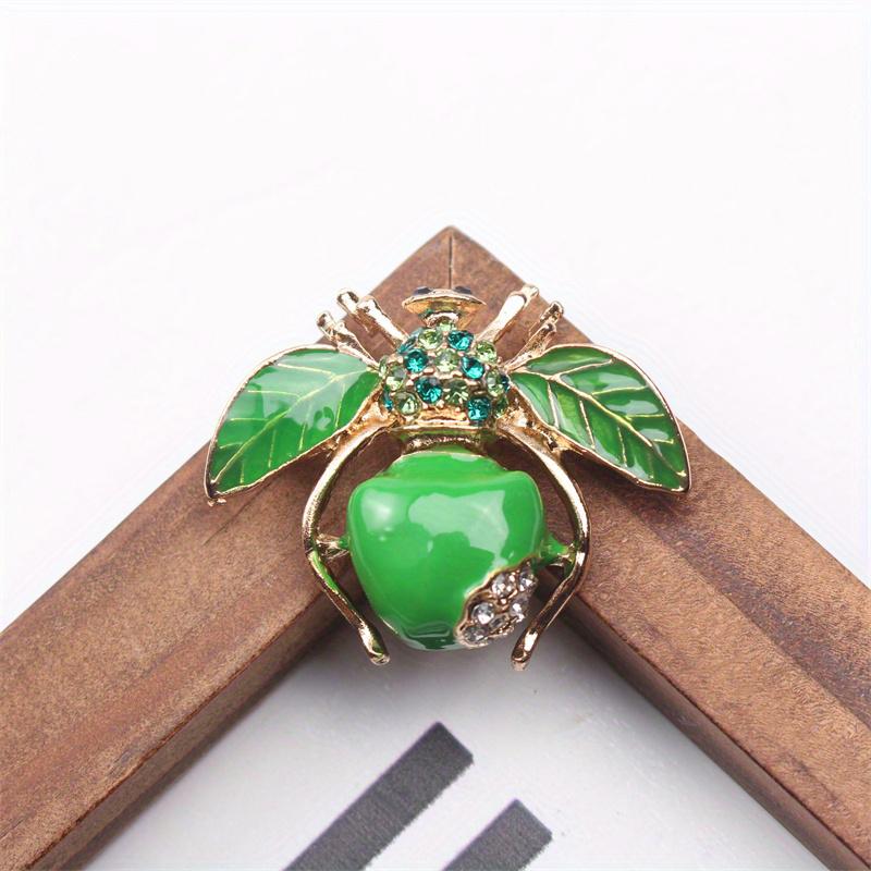 Rerto Bee Crystal Brooches For Women Enamel Rhinestone Animal Tassel Lapel Pins Men'S Suit Collar Pin Badge Accessories