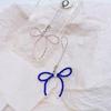 Adorable Phone Charm Chain Ornament Glass Beaded Bowknot Keychain Pendant Piece