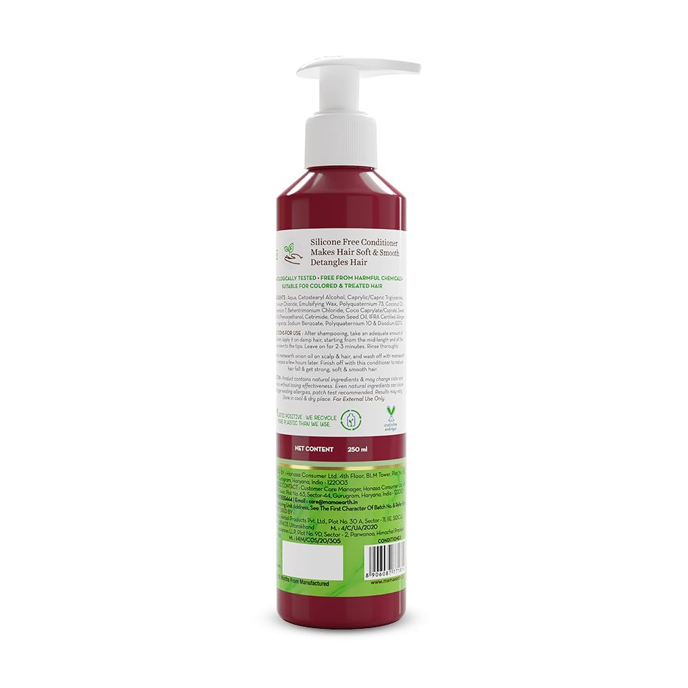 Mamaearth Onion Conditioner 250ml Pack Of 1 | Hair Fall Control, Growth Support And Smoothness With Coconut Oil