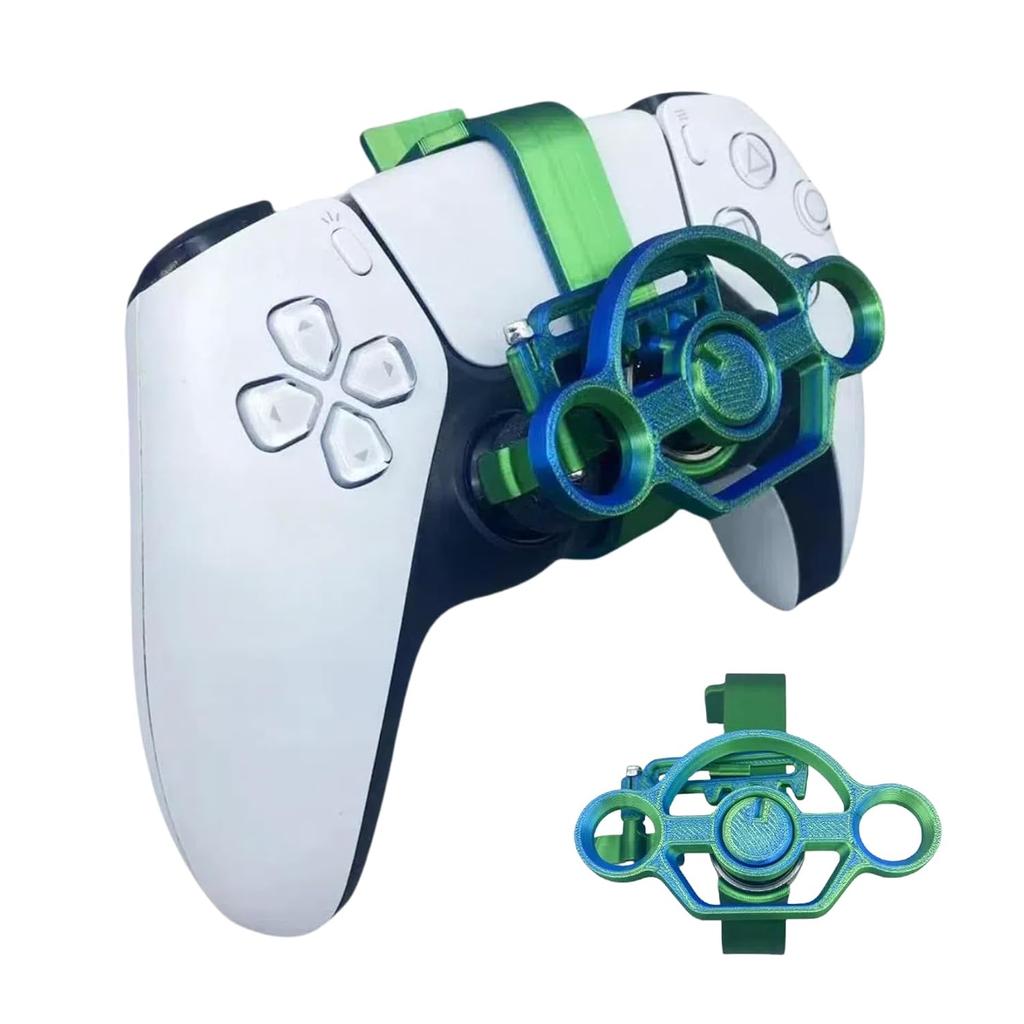 CHOWONE Mini Steering Wheel for PS5 Racing Game Controller Remote Control Accessory for PS5 Car Racing Simulator Steering Wheel Attachment (Bluish