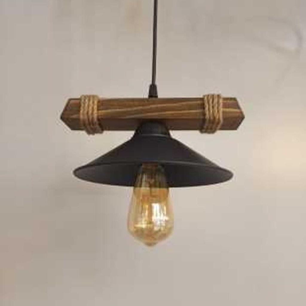 Nova Wooden Rustic Modern Rope Single Pendant Chandelier Home Decoration