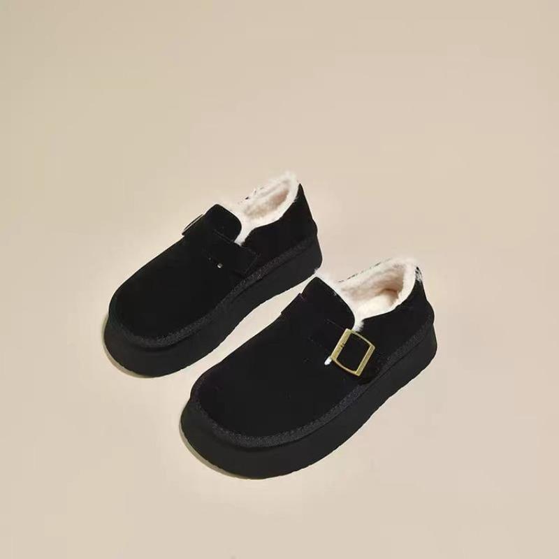 thick-soled women's velvet thickened snow boots women's winter new one-pedal women's shoes fluffy shoes cotton shoes