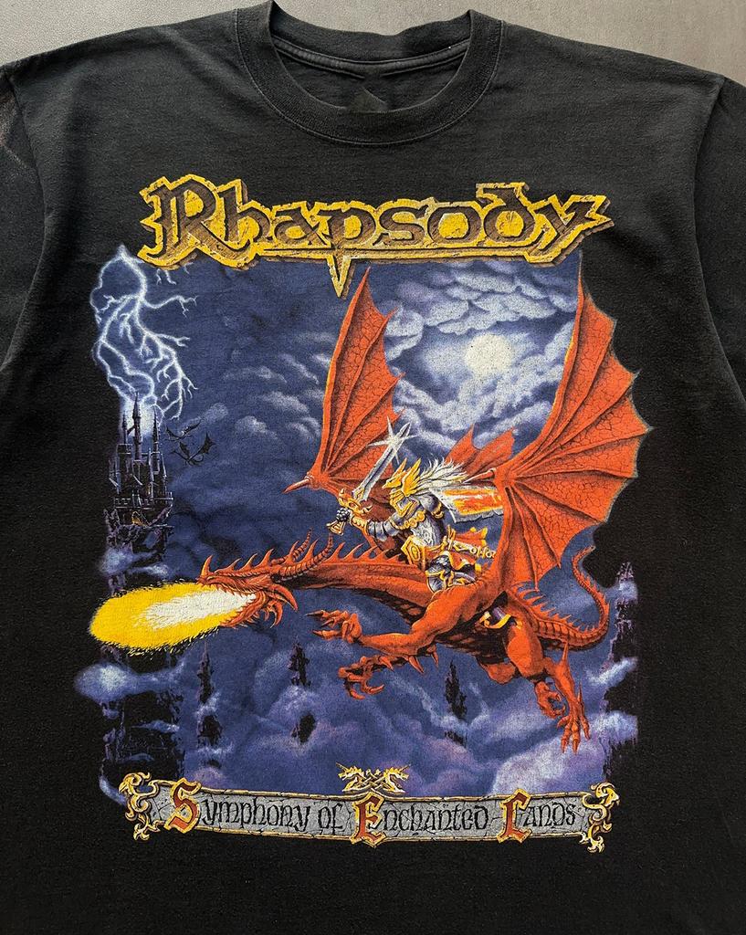 Rhapsody of Fire VTG Styl Tričko Černé Unisex Velikost S-5XL 1P0614 Unisex Tričko