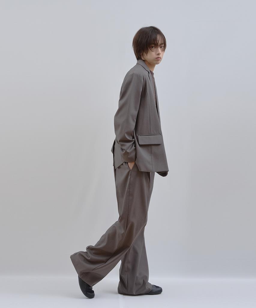 Ladeuedisyeon Wool Blended Wide Slacks_Khaki Gray