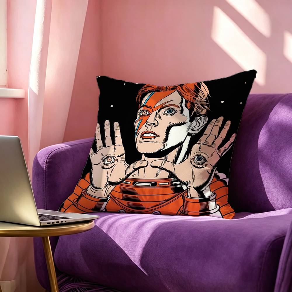 Star DDavid BBowie Square DoubleSided printed Pillow Case Bedroom Bedside Pillow Sofa Cushion Cover